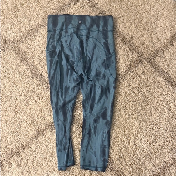 lululemon teal tie dye invigorate leggings 25” pocket - Picture 1 of 6